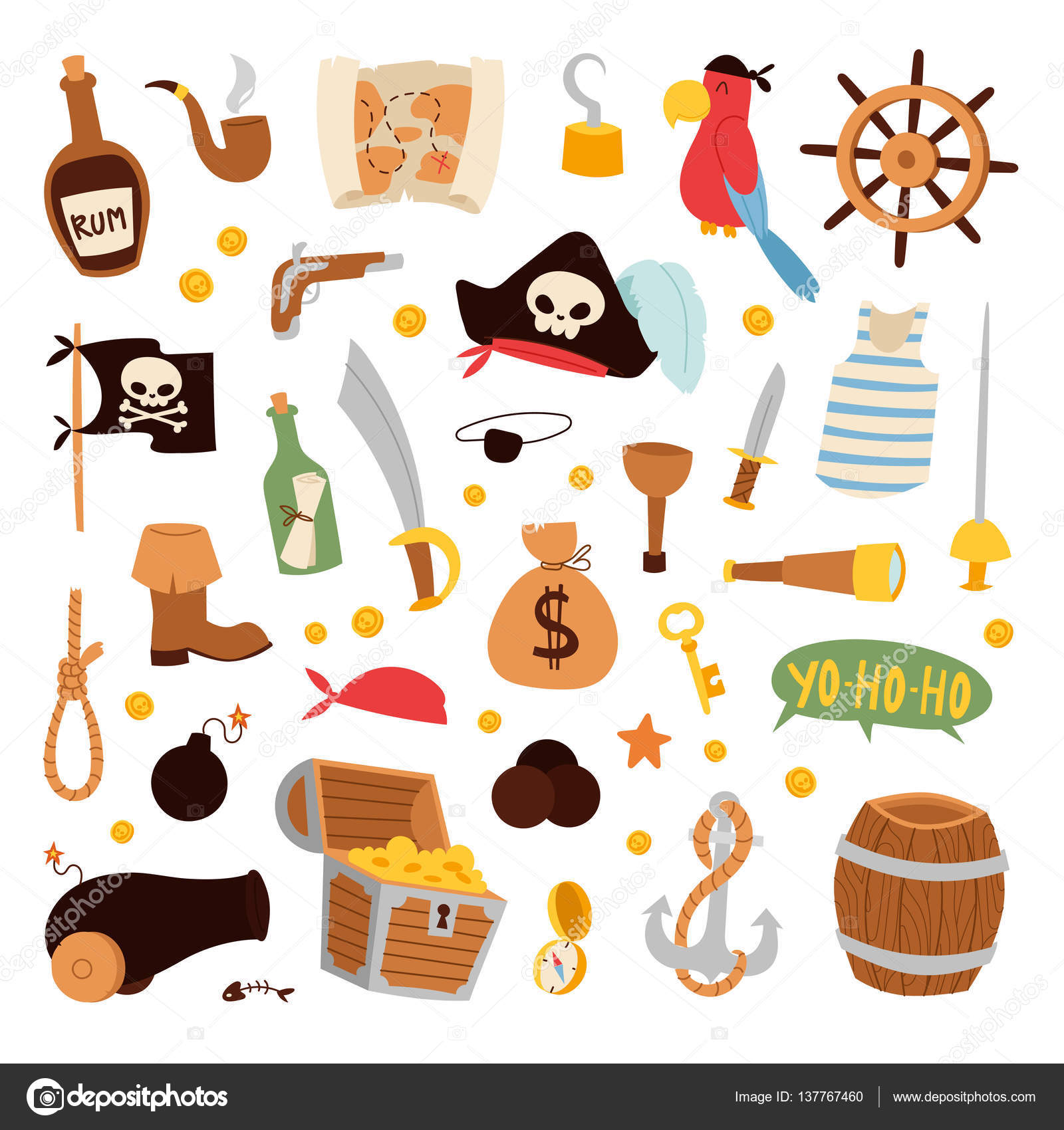 Pirate stickers icons vector. Stock Vector by ©adekvat 137767460